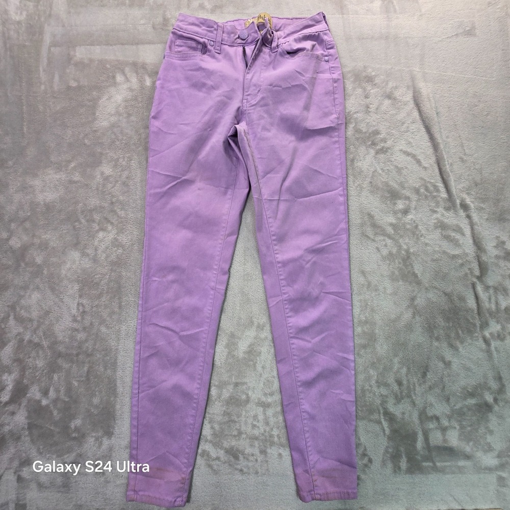 Hybrid & Company Jeans Womens XS Purple Denim Rayon Stretch Skinny Leg Casual